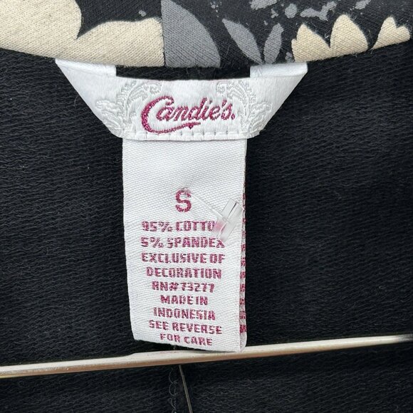 CANDIE’S Jacket Jr S NWT Cropped Floral Knit Blazer Jewel Button 3/4 Sleeve - Picture 5 of 9